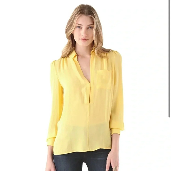 HAUTE HIPPIE NEW Pocket Silk Blouse Top - Picture 2 of 12